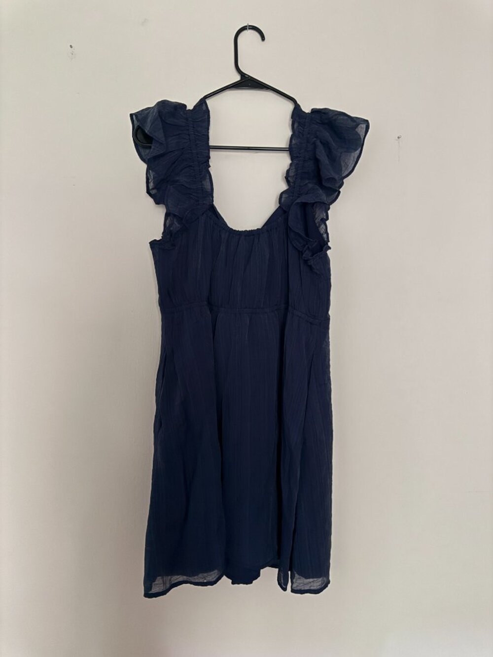Flutter-Sleeve Fit & Flare Mini Dress - Picture 3 of 5